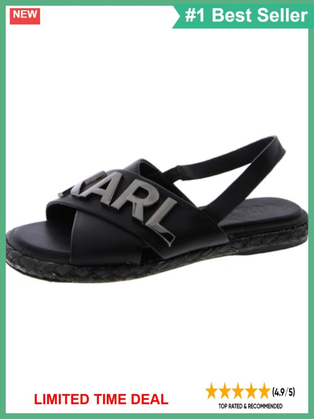 Karl Lagerfeld Charla Slingback Espadrille Sandal Faux Leather